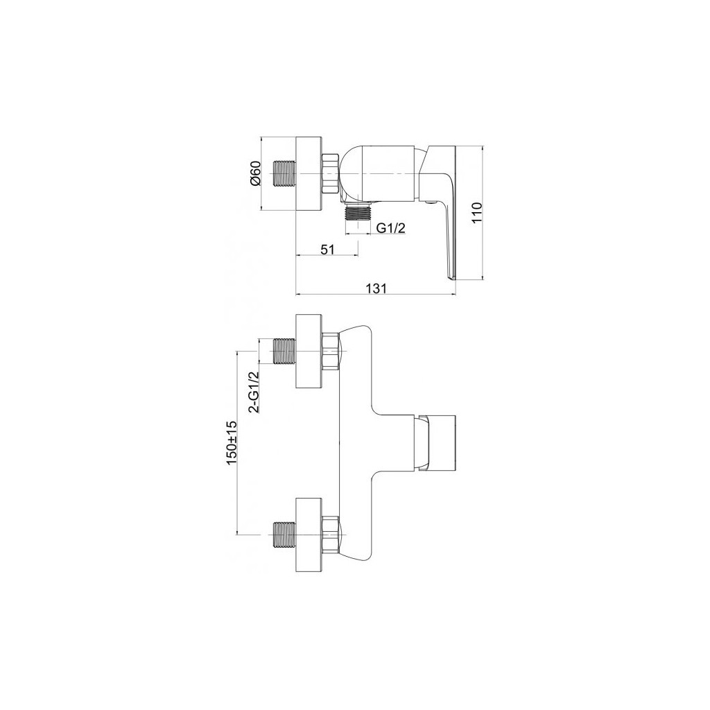 Змішувач Cersanit SUARO для душу (S951-239) - изображение 2
