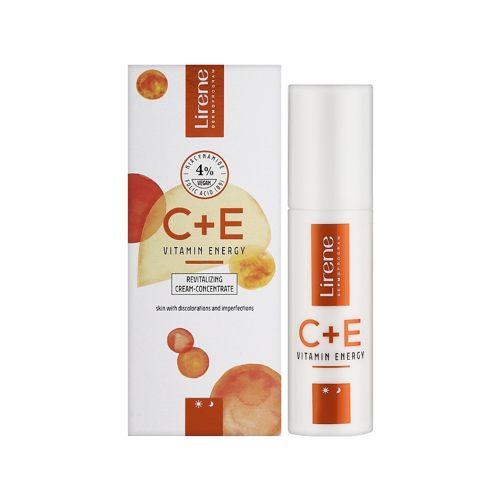 Крем для обличчя Lirene C + E Vitamin Energy Cream Відновлювальний 40 мл (5900717768017) - зображення 1