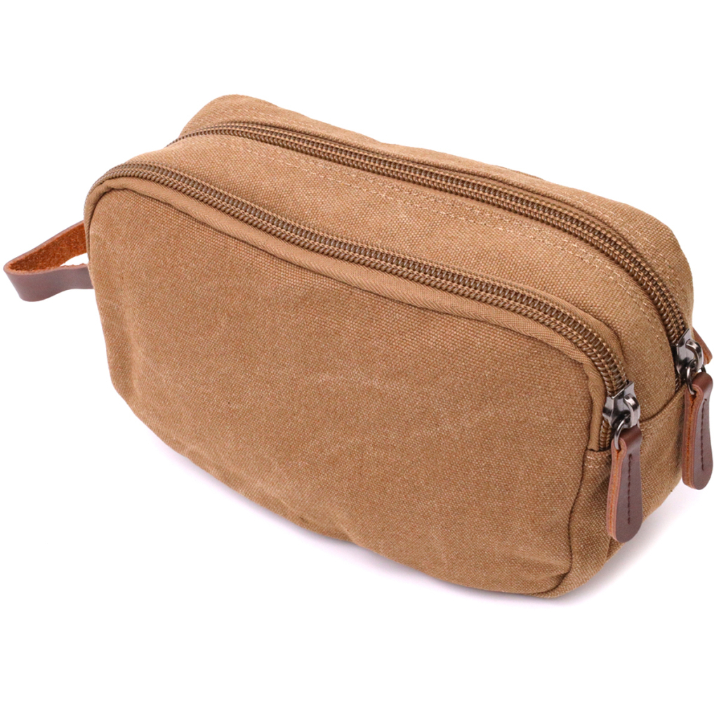 Сумка Vintage На два відділення з текстилю Коричнева (22235) - зображення 2