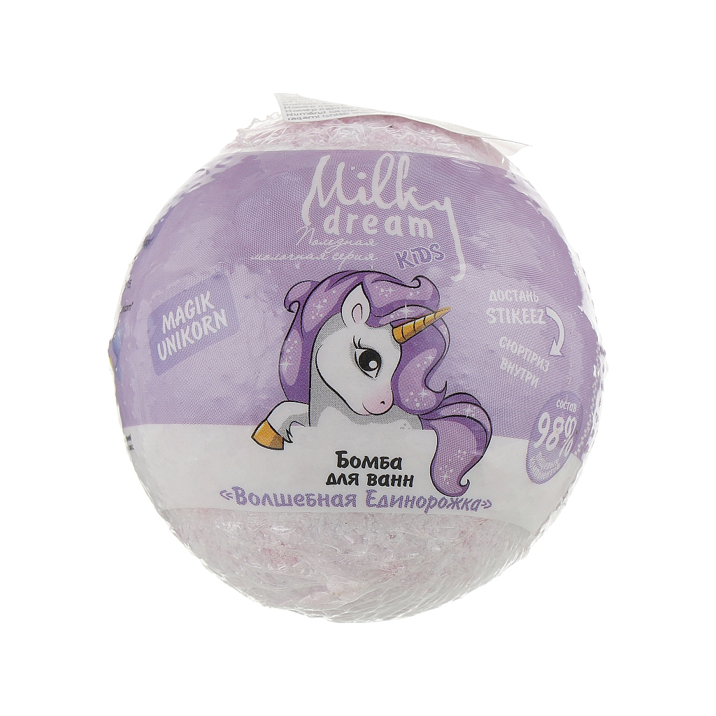 Бомбочка для ванни Milky Dream Kids Чарівна єдиноріжка 100 г (4820205301735) - изображение 1