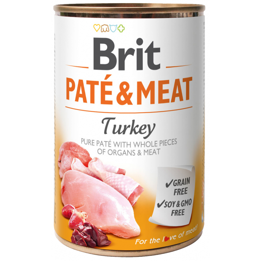 Консерви для собак Brit Pate and Meat зі смаком індички 400 г (8595602530298) - зображення 1