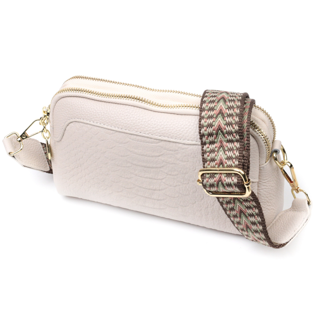 Сумка Vintage На два відділення з натуральної шкіри Біла (22357) - зображення 1