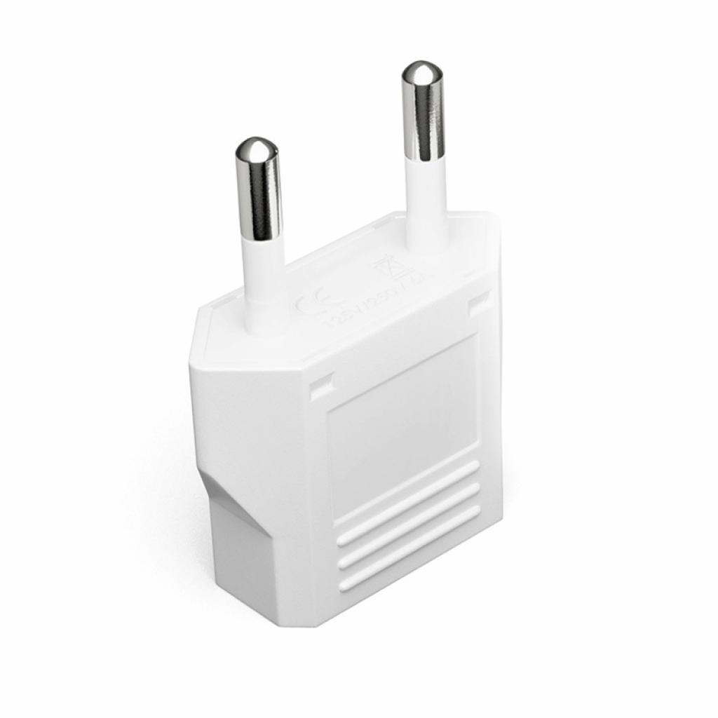 Перехідник PowerPlant 220В EU/US білий (DV00DV0023) - зображення 2