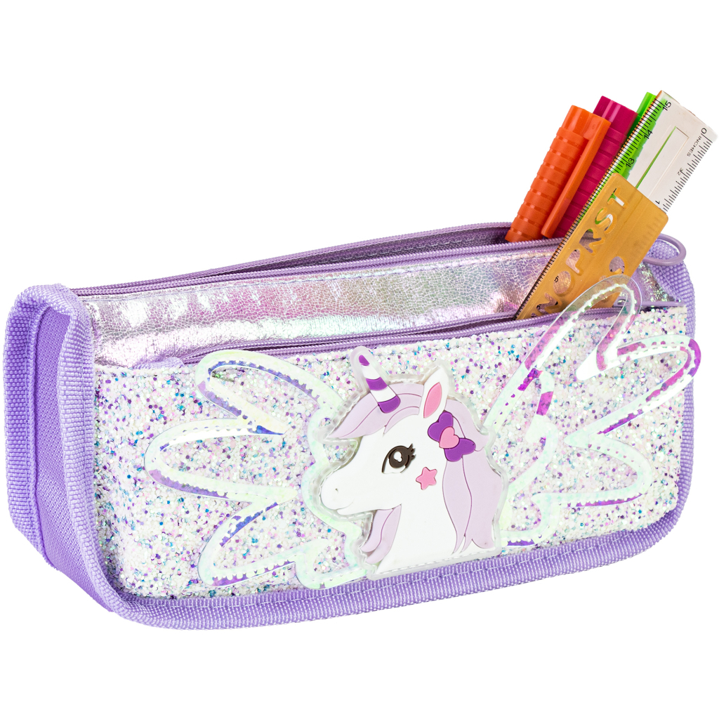 Пенал Cool For School з блискітками 2 відділення фіолетовий (CF87065) - зображення 2