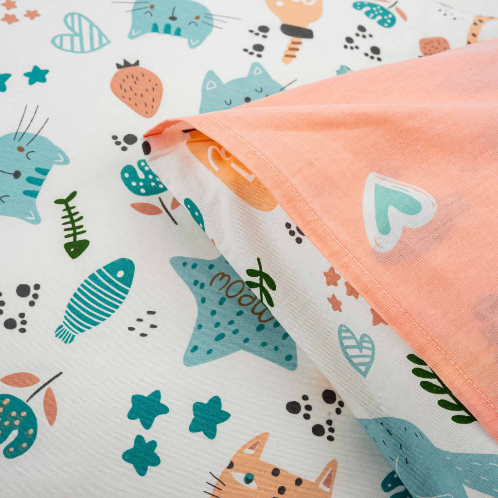 Постільна білизна Ardesto Gloria сатин коти персиковий полуторний 160х220 (ART1622CP) - зображення 7