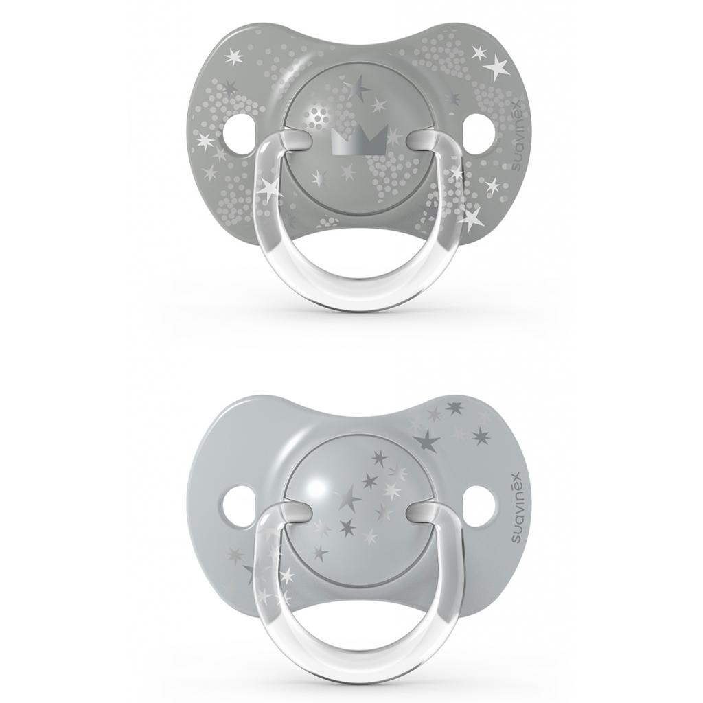 Пустушка Suavinex Чарівні історії 18 міс. 2 шт. срібна корона (307344) - зображення 1