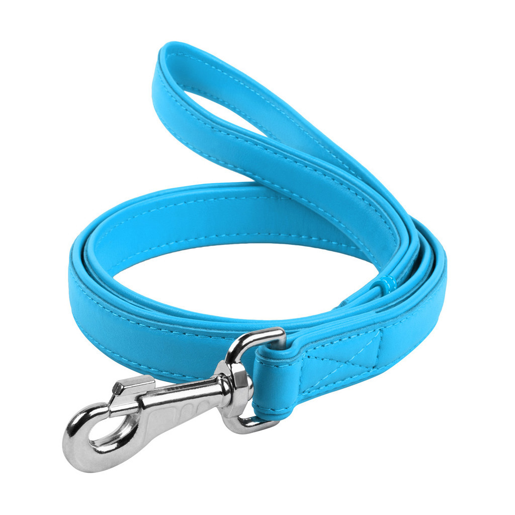 Повідець для собак WAUDOG Glamour шкіряний S блакитний (33732) - зображення 1