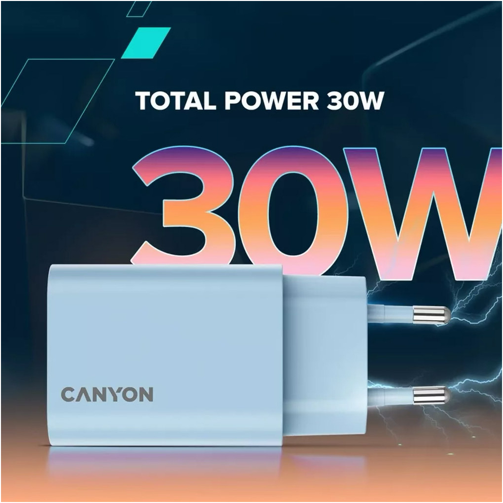 Зарядний пристрій Canyon 30CL OnCharge USB-C PD30W Purple (CNE-CHA30CLPU) - зображення 6