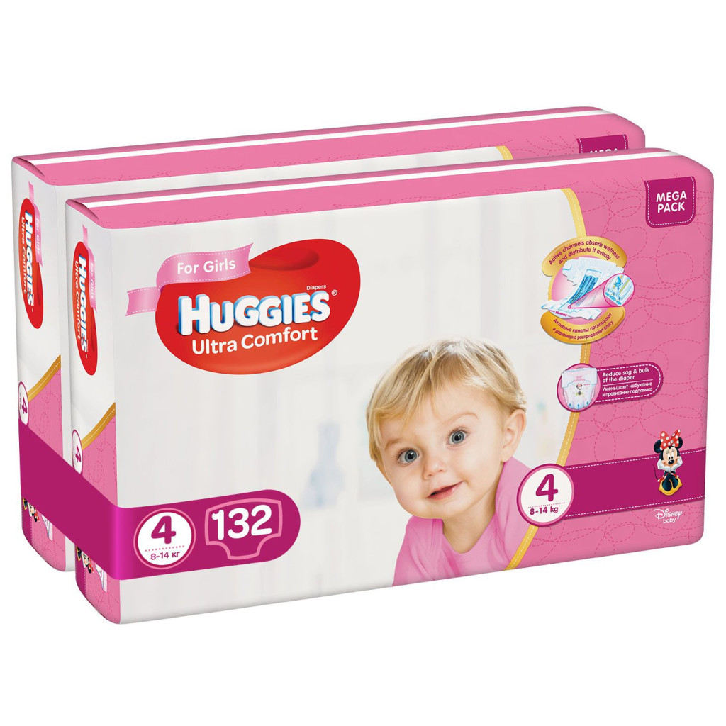 Підгузки Huggies Ultra Comfort 4 Mega для дівчаток 132 шт (5029054218105) - зображення 2