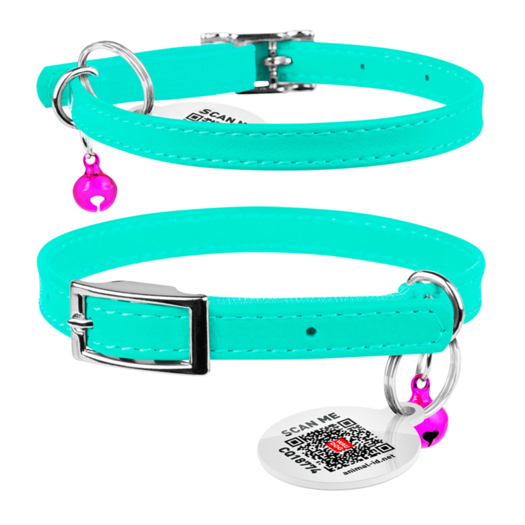 Нашийник для тварин WAUDOG Glamour з QR паспортом Д 22-30 см ментоловий (324813) - зображення 4