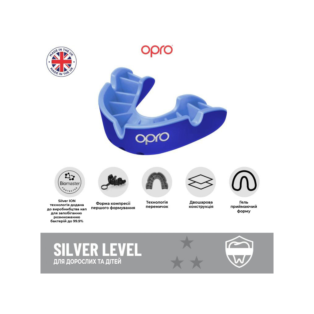 Капа Opro Silver доросла (вік 11+) Clear (art.102502006) (Silver_Clear) - зображення 9