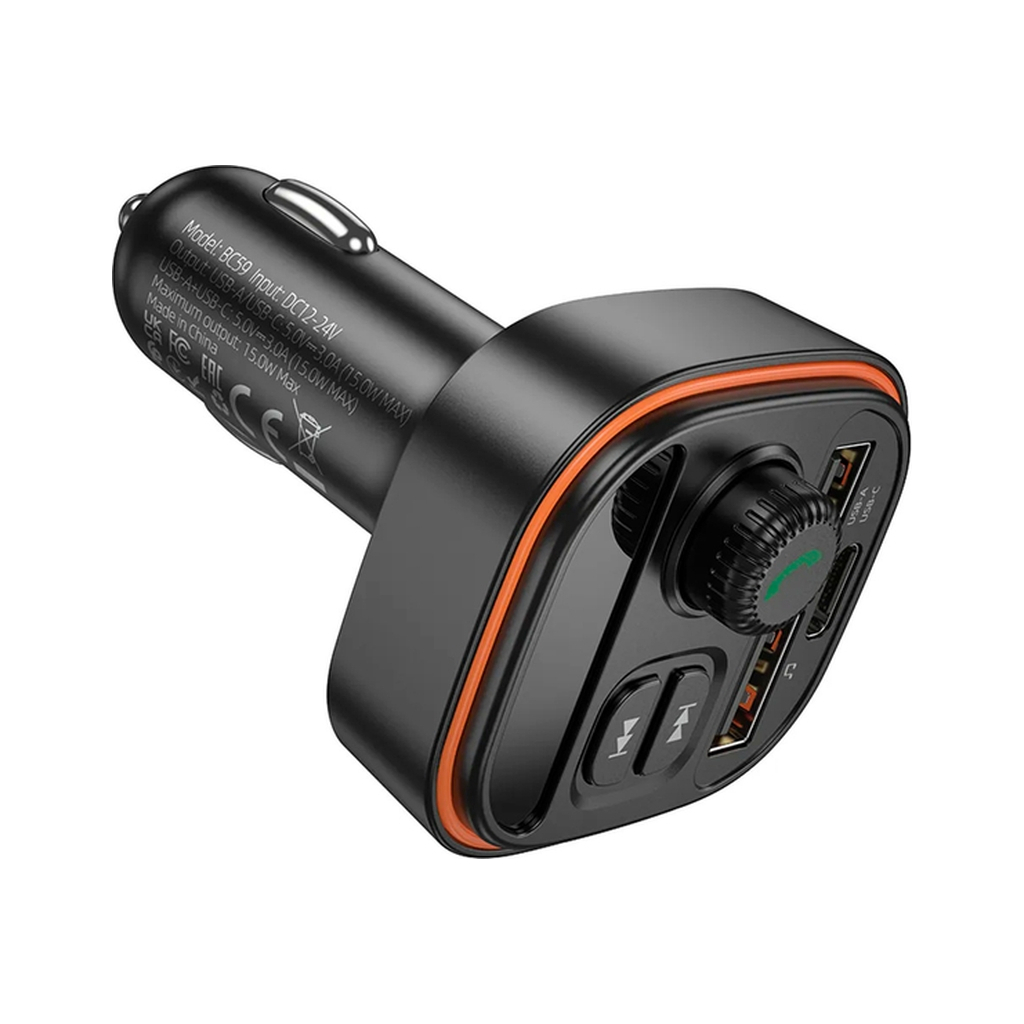 FM модулятор BOROFONE BC59, Black, Box - зображення 5