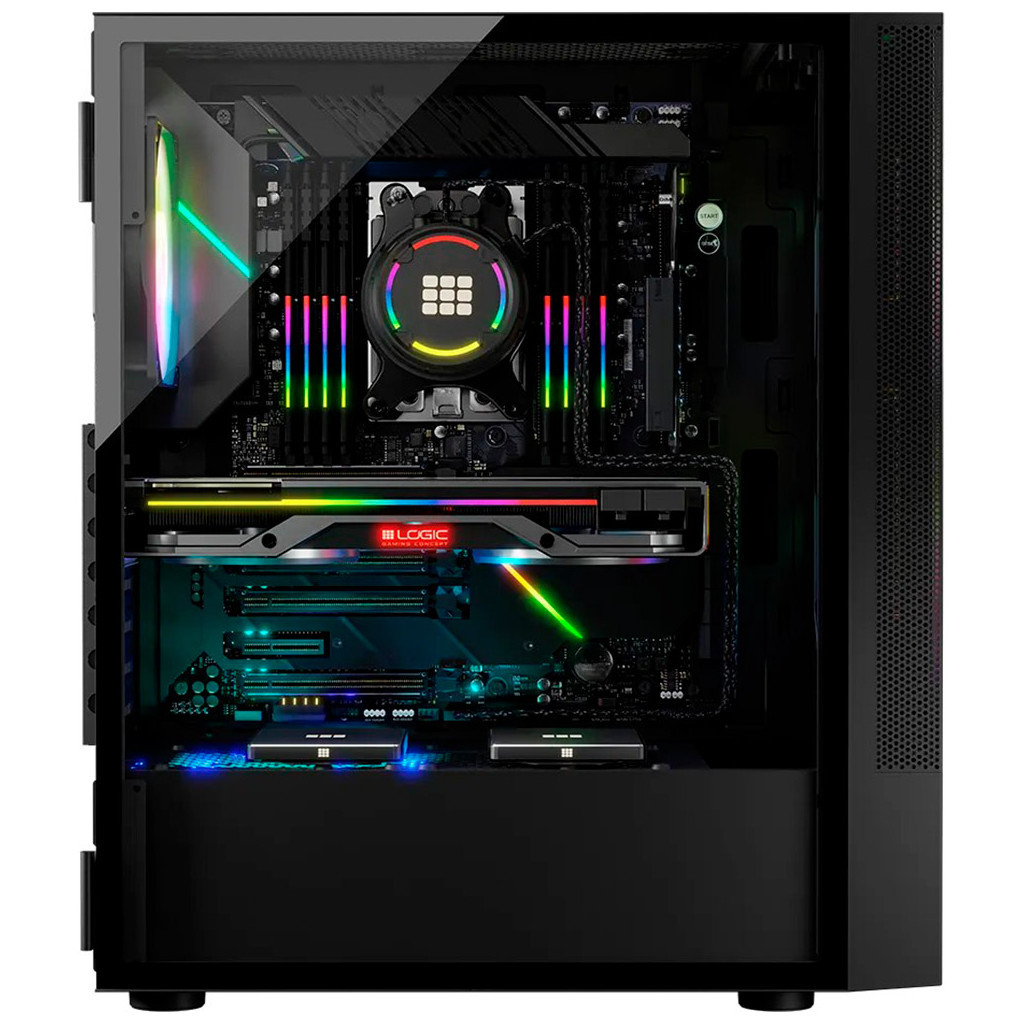 Корпус Logic concept ARYA MESH+GLASS ARGB fans 2x140mm+1x120mm BLACK (AT-ARYA-10-000000-0002) - зображення 6