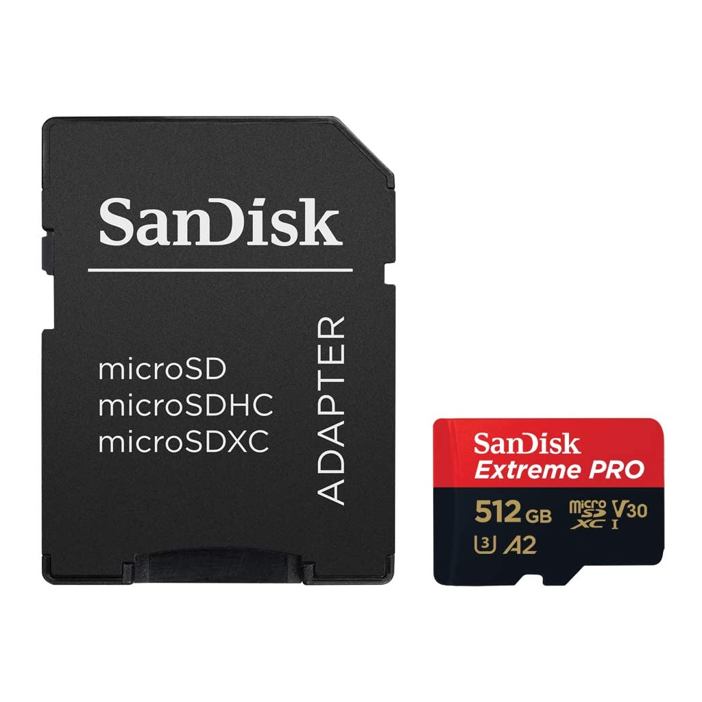 Карта пам'яті SanDisk 512 GB microSDXC UHS-I U3 Extreme Pro+SD Adapter (SDSQXCD-512G-GN6MA) - зображення 1