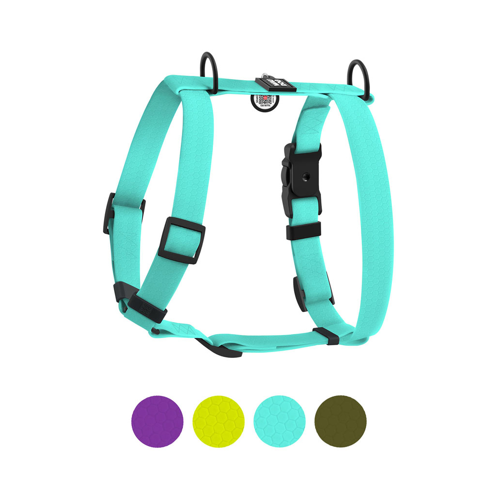 Шлея для собак WAUDOG Magnet анатомічна Н-подібна з QR-паспортом, магнітна пряжка-фастекс L тіффані (262427) - зображення 6