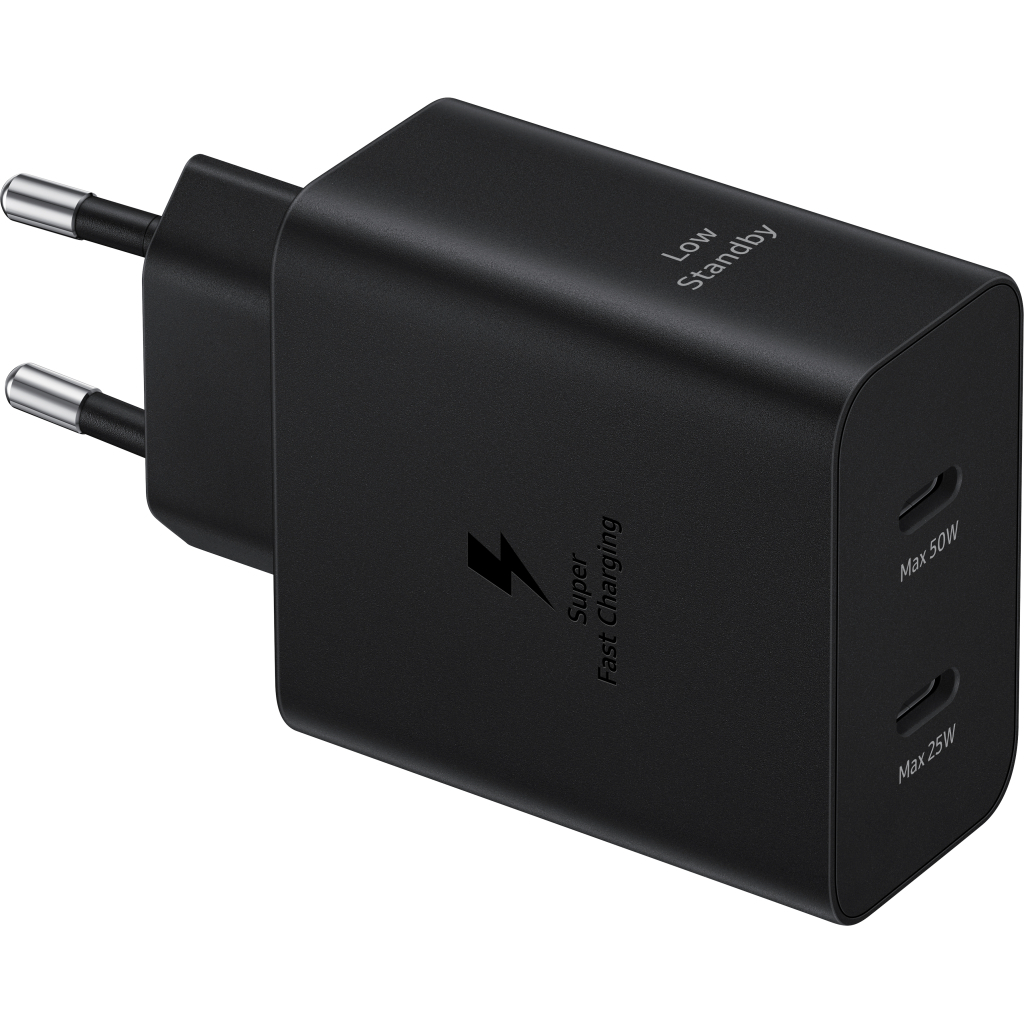 Зарядний пристрій Samsung 50W 2xUSB-С + cableUSB-C to USB-C 1.8m black (EP-T5020XBEGEU) - зображення 1