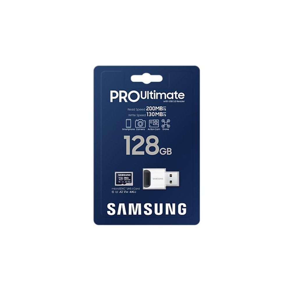 Карта пам'яті Samsung 128GB microSDXC class 10 UHS-I U3 V30 A2 Pro Ultimate (MB-MY128SB/WW) - изображение 6