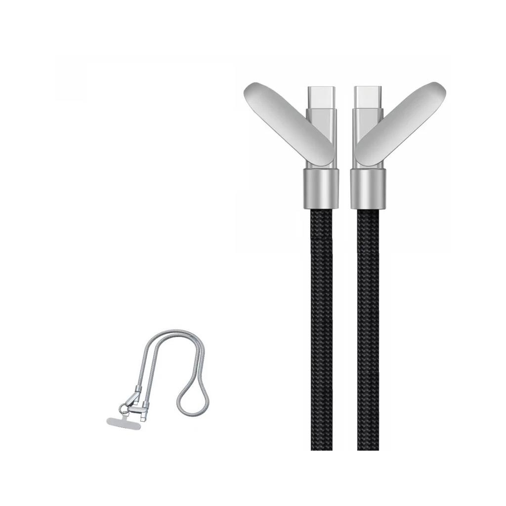 Дата кабель USB-C to USB-C 1.2m PD3.1 100W braided gray XoKo (XK-SC-HLD-200-GR) - зображення 4