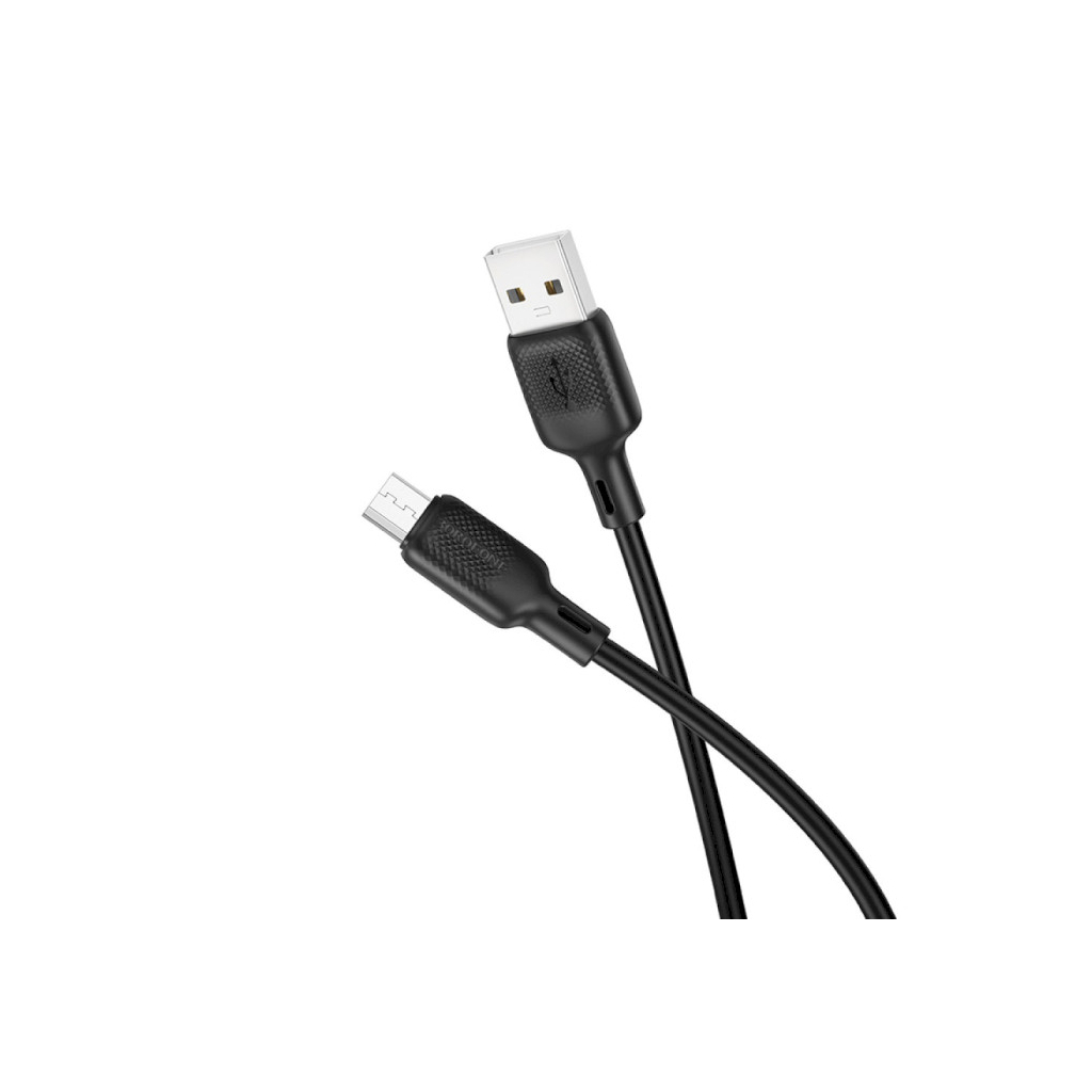 Дата кабель USB 2.0 AM to Micro 5P 3.0m Lenny silicone BX113 black BOROFONE (6941991115547) - зображення 3