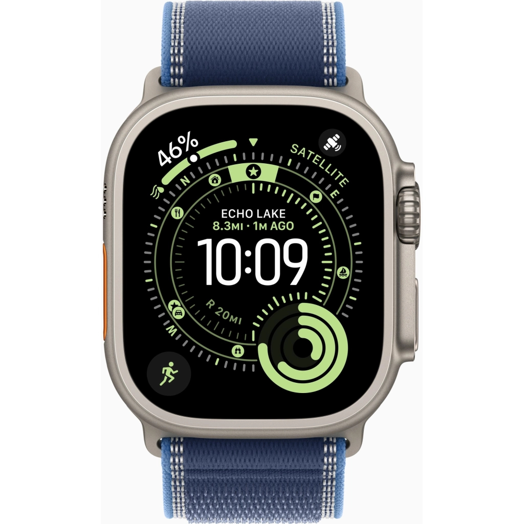 Смарт-годинник Apple Watch Ultra 3 GPS + Cellular 49mm Natural Titanium Case with Blue/Bright Blue Trail Loop - M/L (MEWU4QP/A) - зображення 2