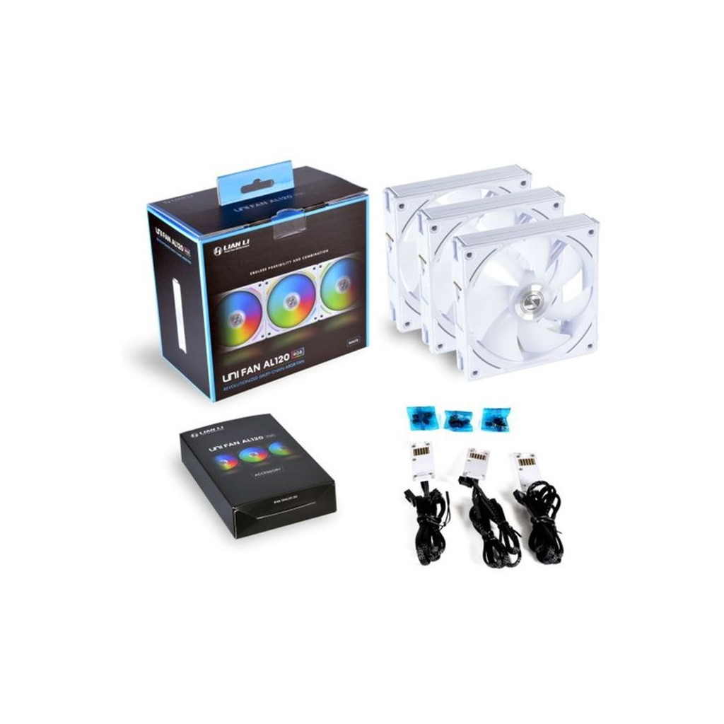 Кулер до корпусу Lian Li UNI Fan AL 120 Triple White (G99.12AL3W.00) - зображення 5