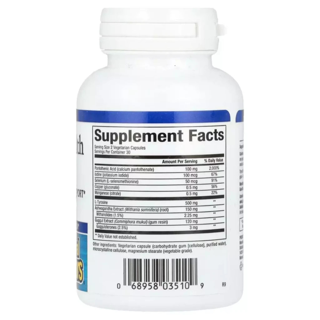 Вітамінно-мінеральний комплекс Natural Factors Здоров'я щитовидної залози, Thyroid Health Formula, 60 вегетаріан (NFS-03510) - зображення 2