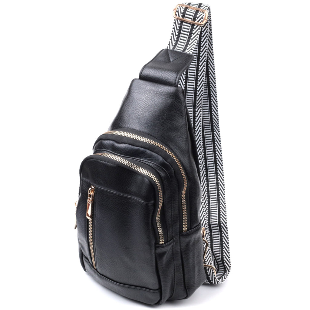 Сумка Vintage Слінг жіноча з екошкіри Чорна (22748) - зображення 1