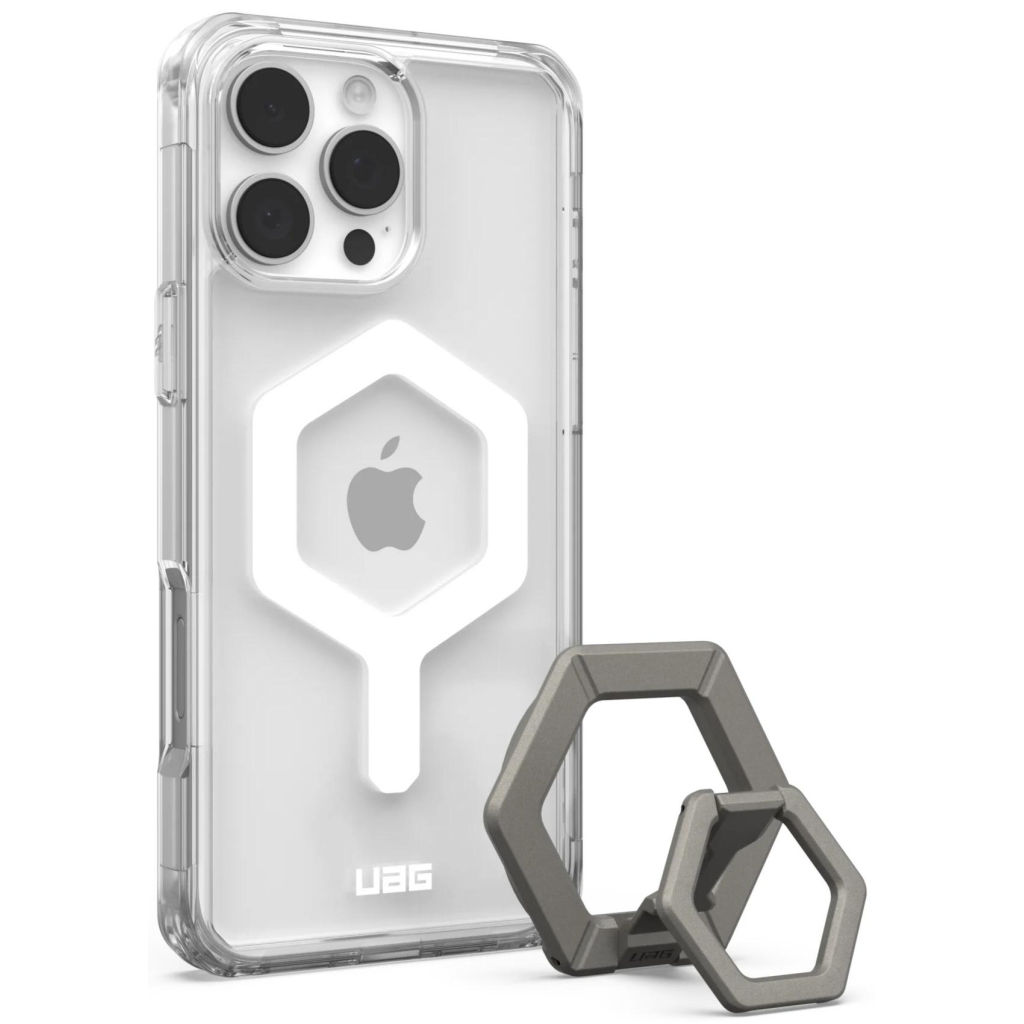 Чохол до мобільного телефона UAG Apple iPhone 16 Pro Max Plyo MagSafe Ice White/Titanium Stand (1144811BV01) - зображення 2