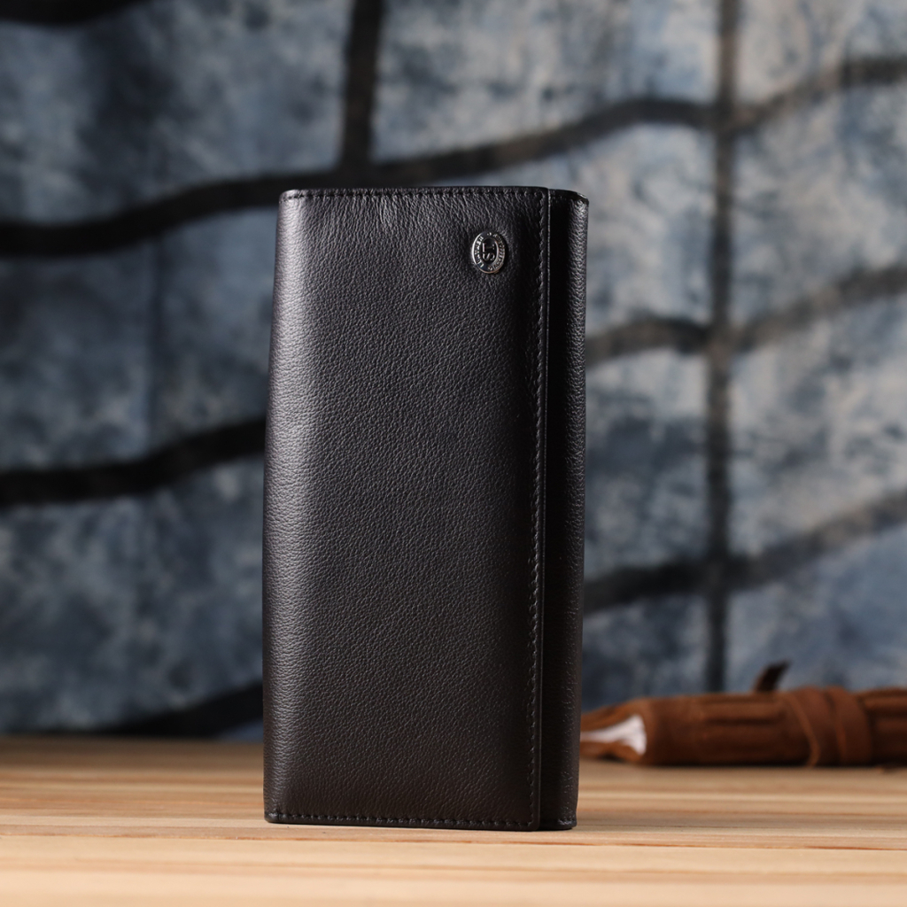 Гаманець ST Leather З натуральної шкіри Чорний (23088) - зображення 10