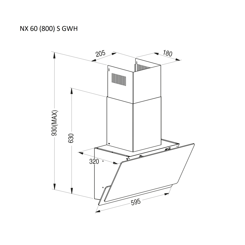 Витяжка кухонна Pyramida NX 60 (800) S GWH - зображення 6