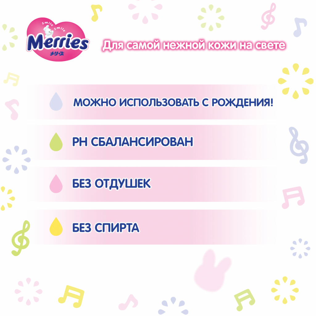 Дитячі вологі серветки Merries запасний блок 54 шт (4901301239976) - зображення 5