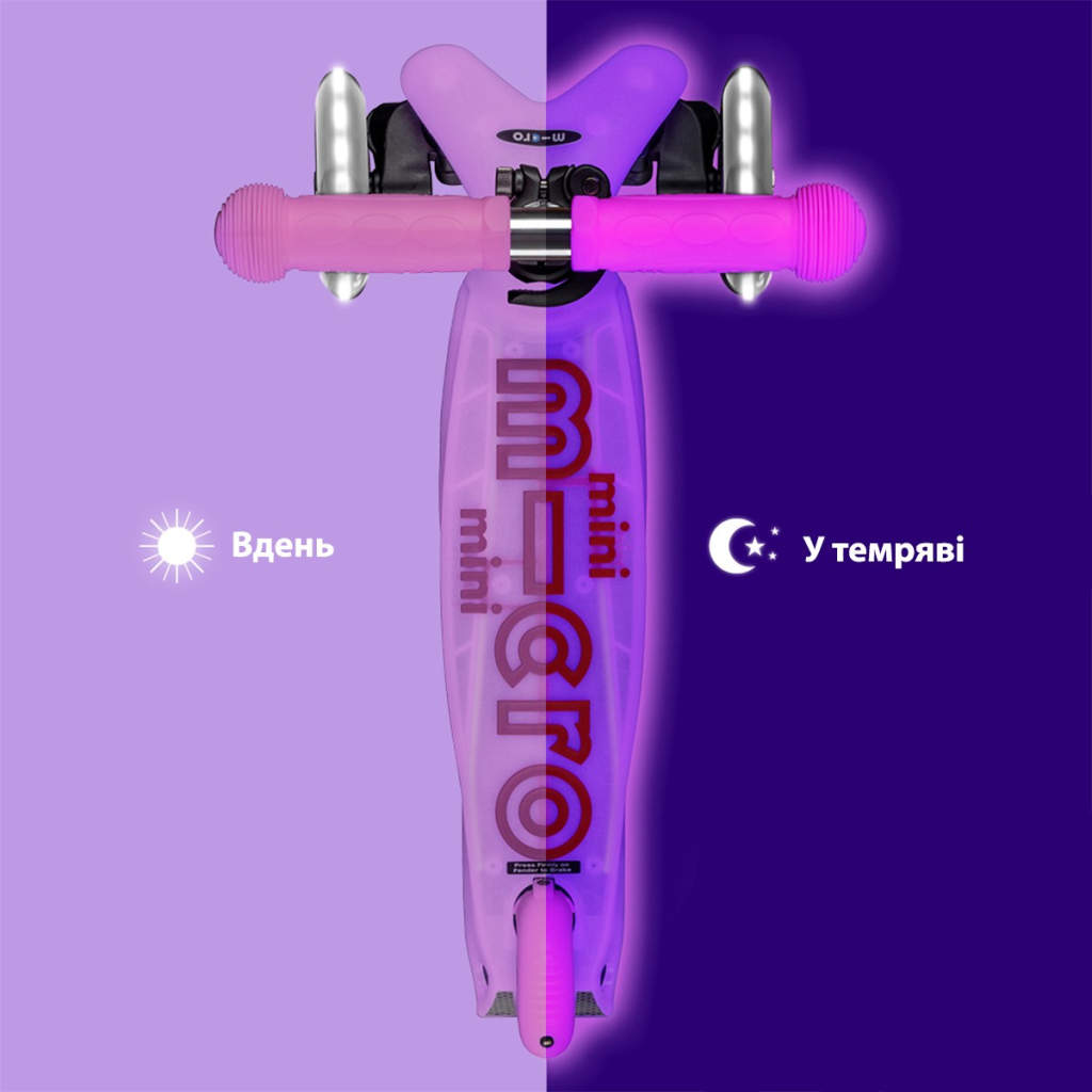 Самокат Micro Mini Deluxe Glow LED Морозний рожевий (MMD217) - зображення 6