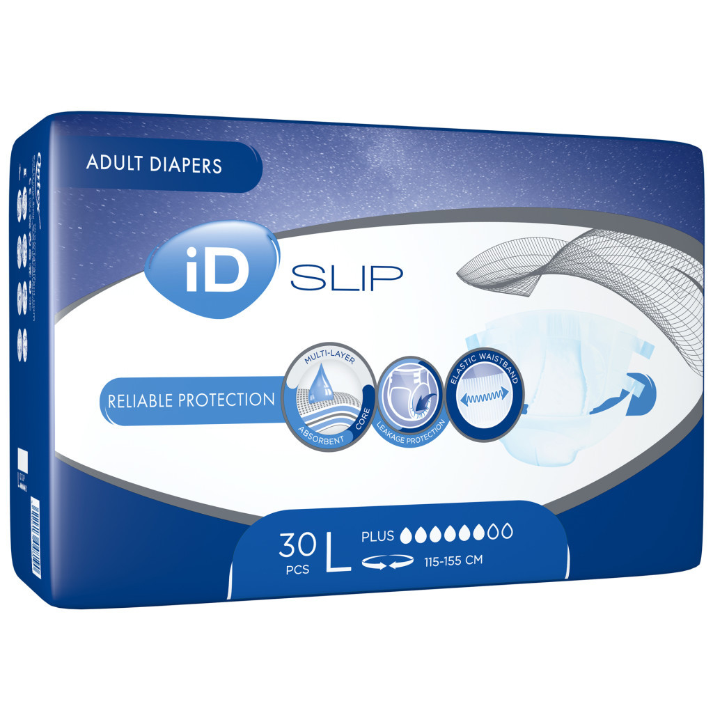 Підгузки для дорослих ID Slip Plus Large талія115-155 см. 30 шт. (5411416048190) - зображення 2
