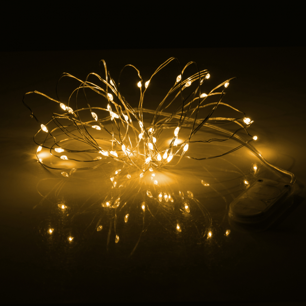 Гірлянда YES! Fun Нитка на мідному дроті 40 LED Тепло-біла 4 м Статична На батарейках (975027) - зображення 3