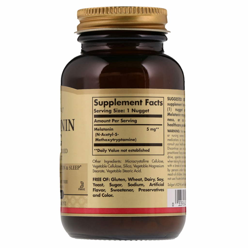 Амінокислота Solgar Мелатонін 5 мг, 120 жувальних таблеток (SOL-01937) - зображення 2