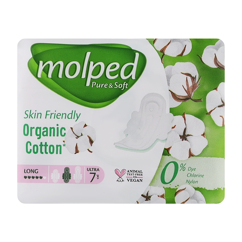 Гігієнічні прокладки Molped Pure&Soft Long 5 крапель 7 шт. (8690536842216) - зображення 1