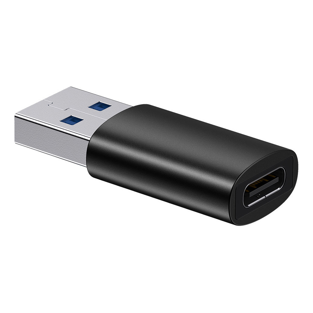 Перехідник USB 3.1 M to USB-C F black Baseus (ZJJQ000101) - зображення 1