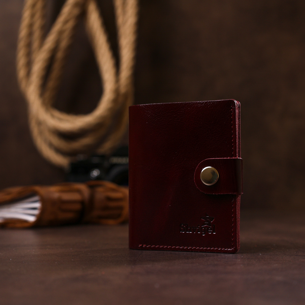 Портмоне Shvigel Шкіряне Бордове (16484) - зображення 8