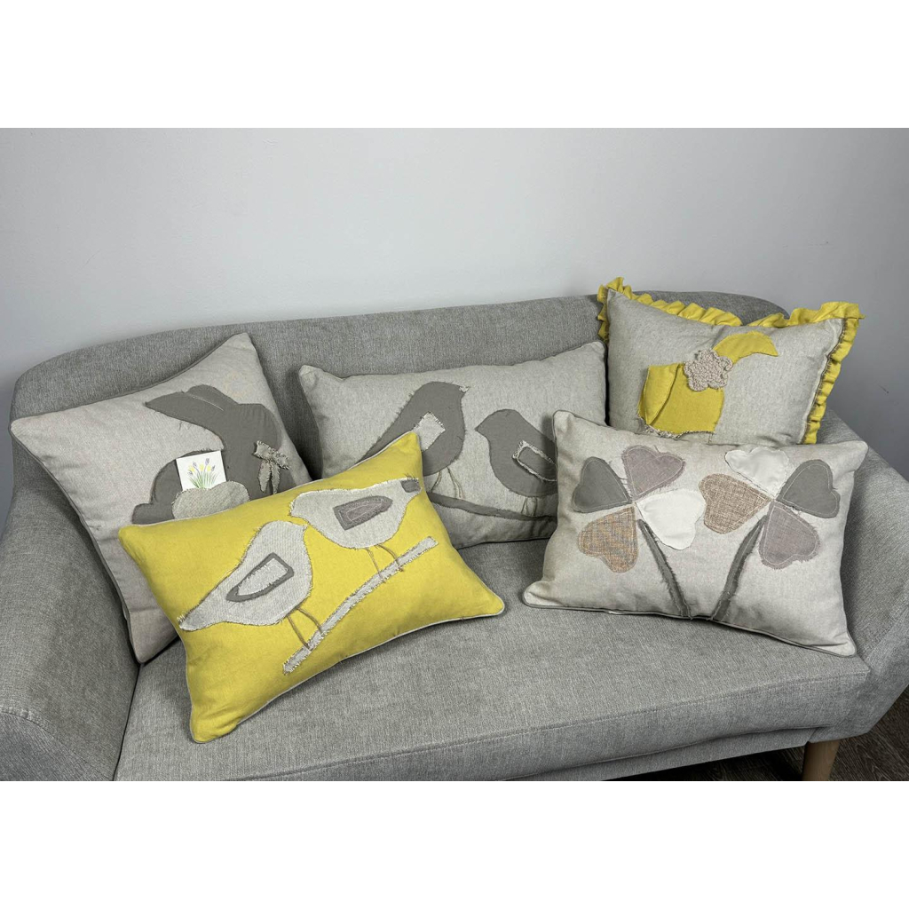 Подушка Прованс декоративна жовта Пара пташок 35х50 см (033333) - изображение 4