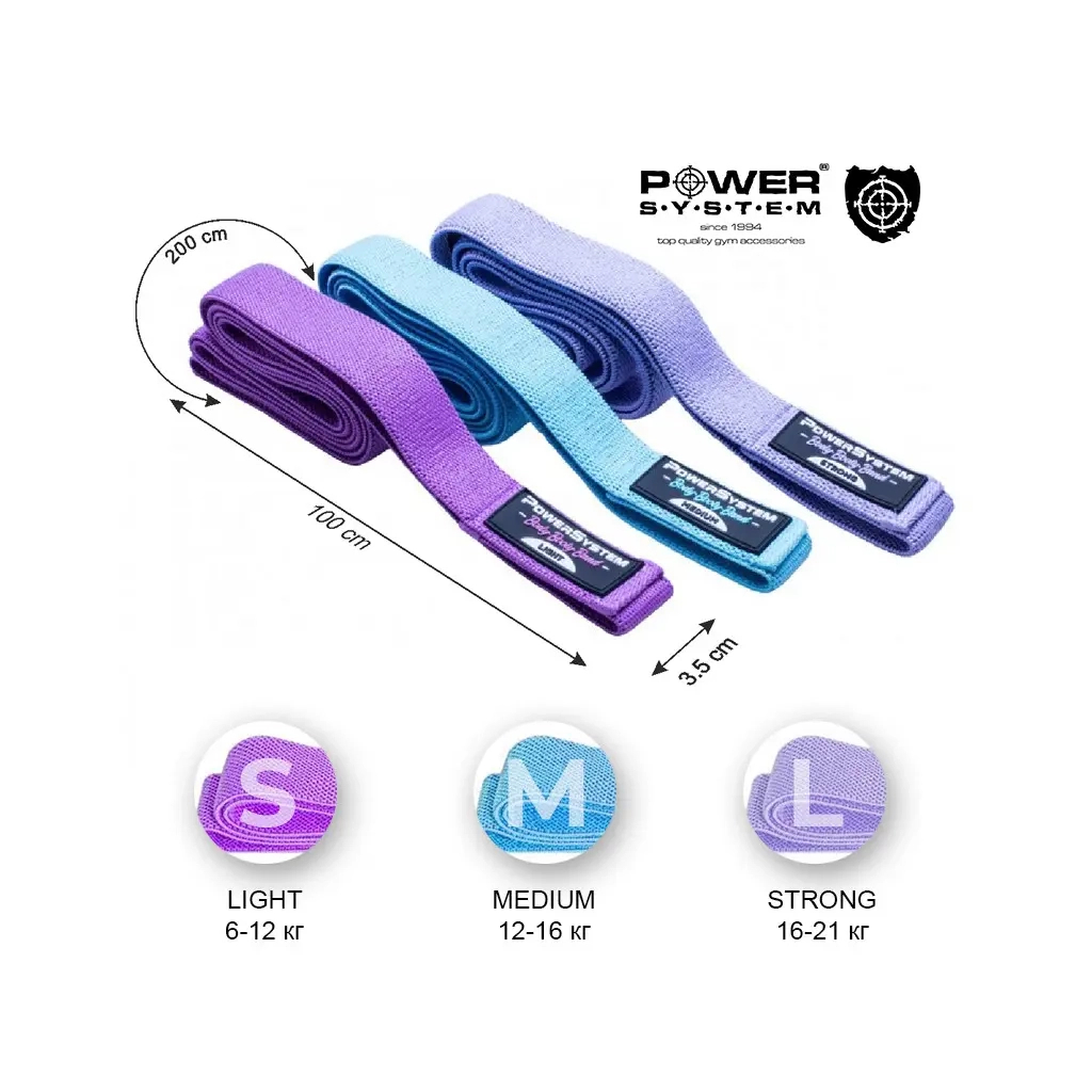 Еспандер Power System PS-4129 Booty Band Set Long набір 3 шт (4129MX-9) - зображення 3