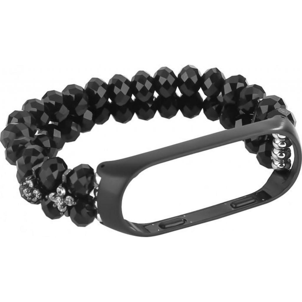Ремінець до фітнес браслета XoKo Decorative для Xiaomi Mi Band 3/4 Black (XK-XM-NG-Black) - зображення 3