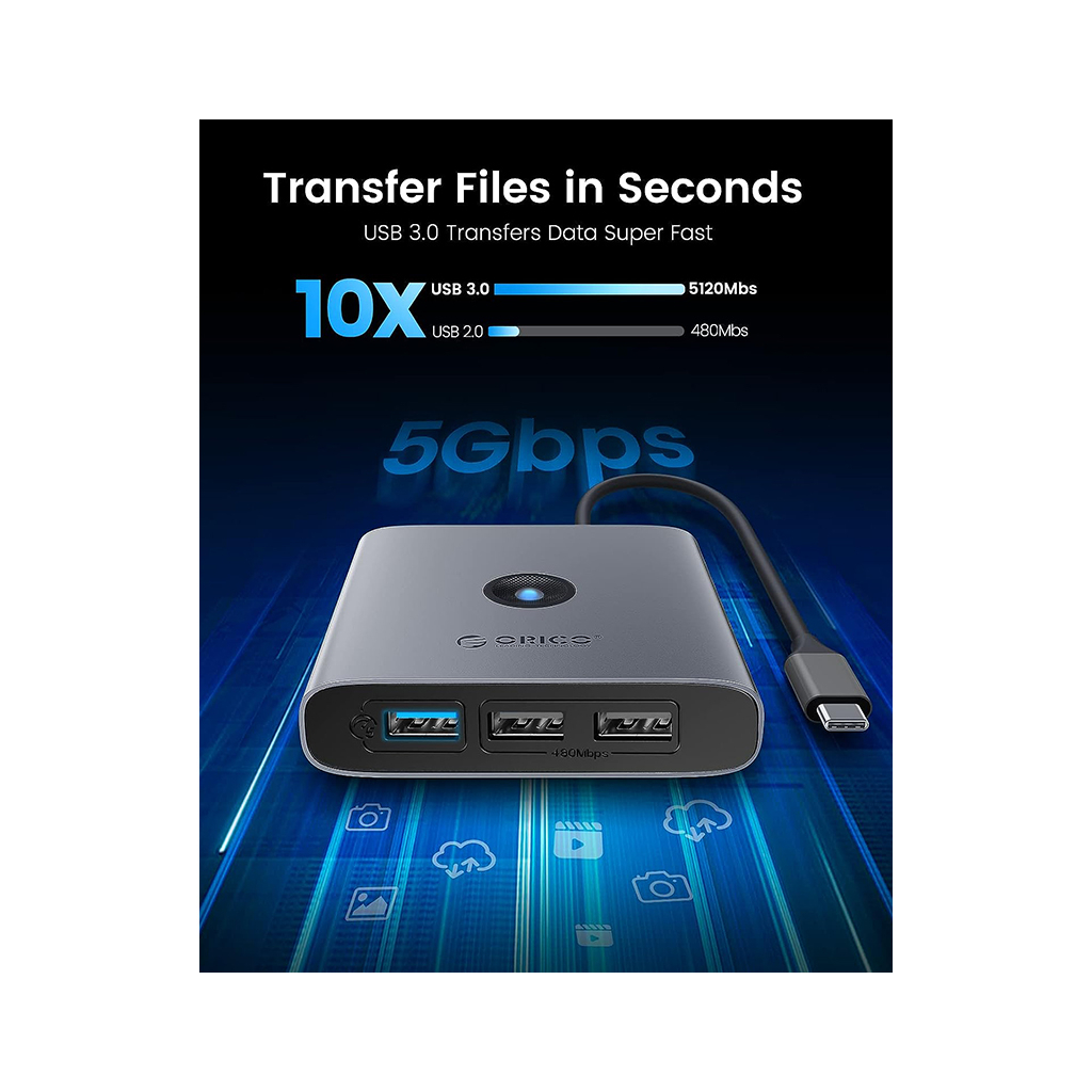 Концентратор Orico USB-C to 5-in-1 Docking Station 5Gbps (CA914227) - зображення 2