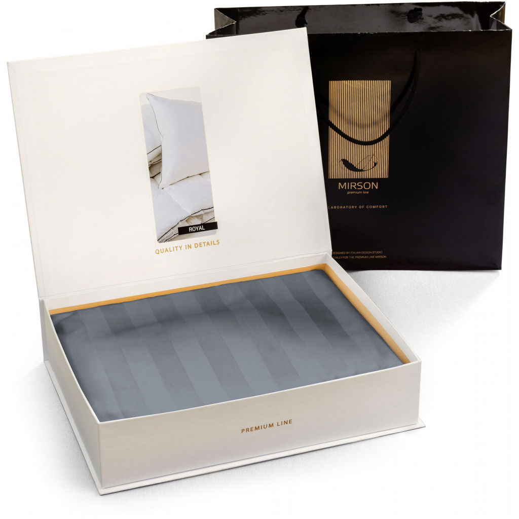 Постільна білизна MirSon Сатин Premium Graphite 2х160х220 (2200001717732) - зображення 3