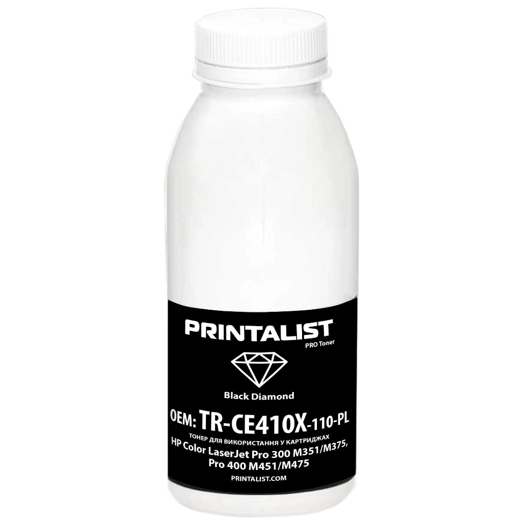 Тонер HP CLJ Pro 300 M351/M375, Pro 400 M451/M475, 110г Black Printalist (TR-CE410X-110-PL) - зображення 1
