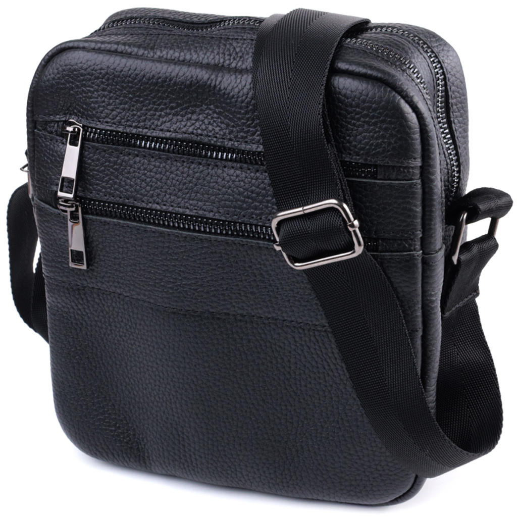 Сумка Shvigel З зернистої натуральної шкіри Чорна (22847) - зображення 1