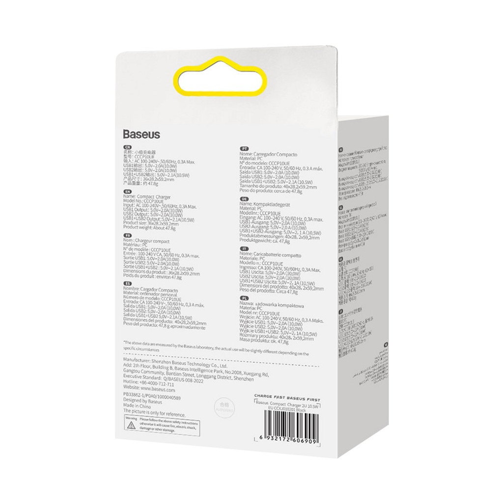 Зарядний пристрій Baseus Compact Charger 2U Black (CCXJ010201) - зображення 7