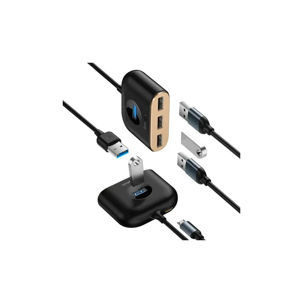 Концентратор Baseus USB 3.0 to 1xUSB 3.0 + 3xUSB 2.0 1.0m (CAHUB-AY01) - зображення 4