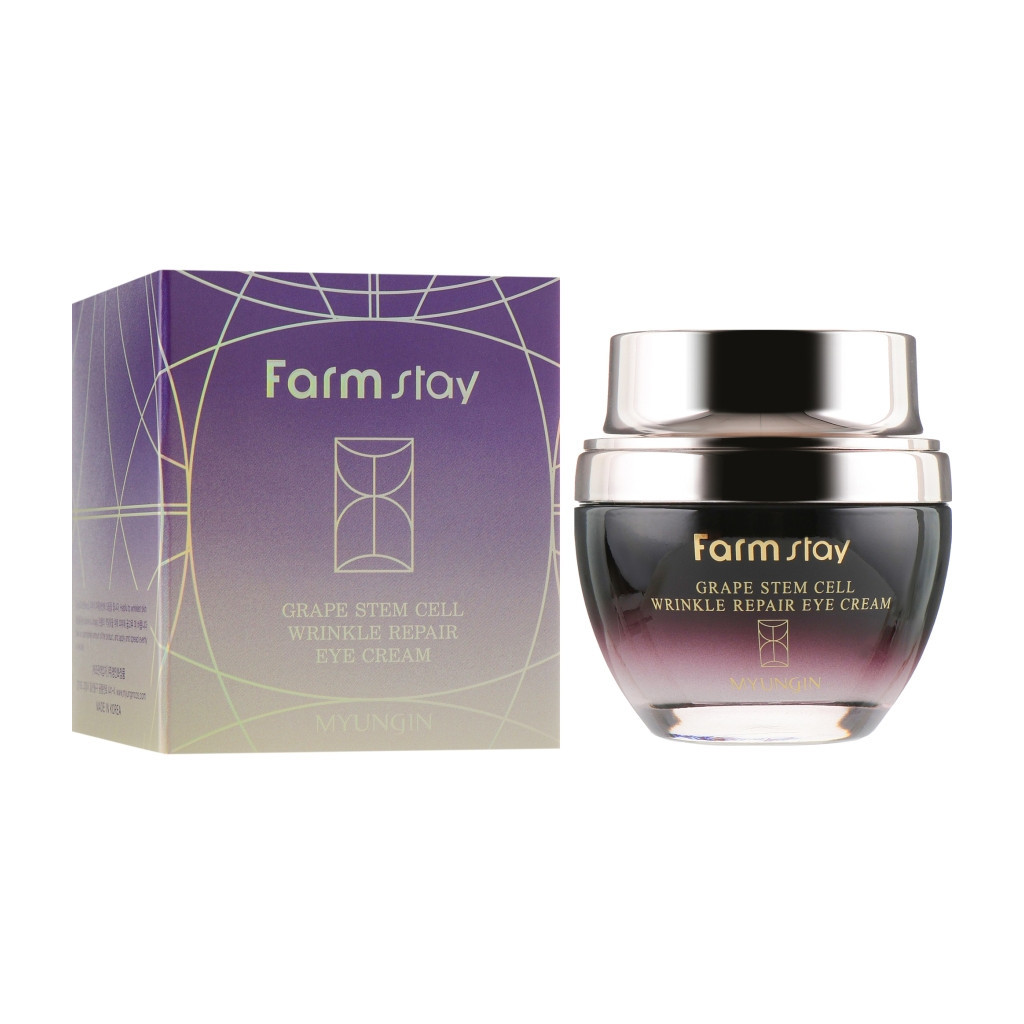 Крем для шкіри навколо очей FarmStay Grape Stem Cell Wrinkle Repair Eye Cream З фітостовбуровими клітинами винограду 50 мл (8809317284880) - зображення 2