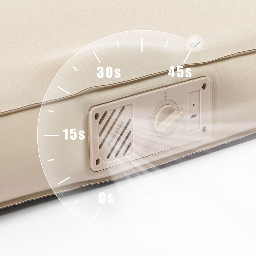 Матрац надувний Naturehike Самонадувний 11 см подвійний із вбудованою помпою CNH23DZ10002 бежевий (6976023929878) - зображення 7