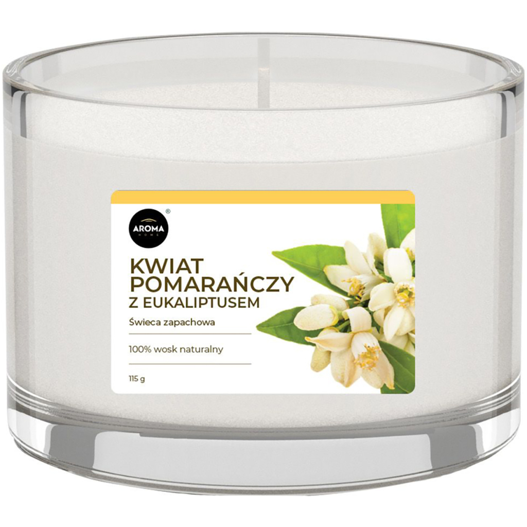 Ароматична свічка Aroma Home Базова серія - Цвіт апельсину з евкаліптом 115 г (839378) - зображення 1